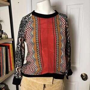 Sjobeck XS Abstract Silk Blouse